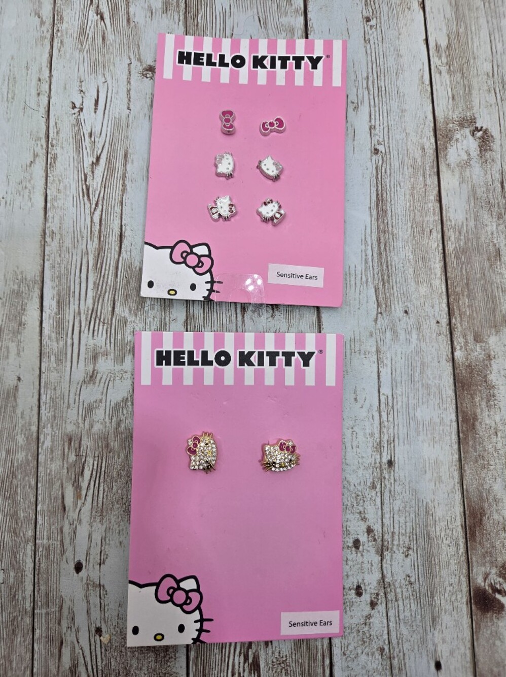 🎀 NEW Hello Kitty Earring Sets Lot of 2 | Sanrio Sensitive Ears Studs ✨